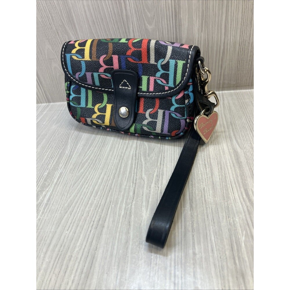 Dooney & Bourke Y2K Wristlet Rainbow DB Monogram Heart Charm
